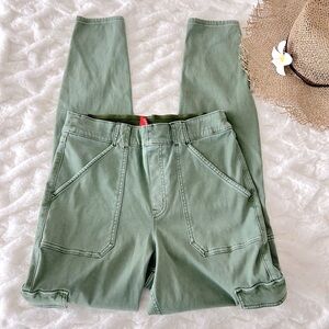 SPANX Twill Stretch Cargo Ankle Pants XL NWOT Sage Green